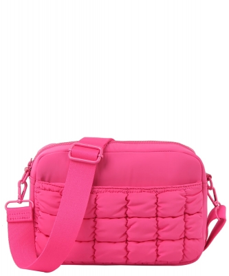 Puffy Quilted Nylon Crossbody Bag JYE0509 FUCHSIA
